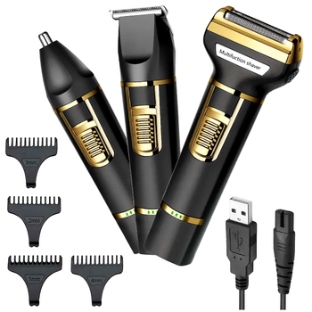 Аккумуляторный триммер-бритва 3в1 + 7 насадок, с USB, SK-LF-9942
