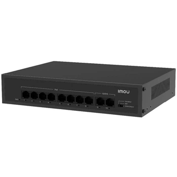 10-ти портовий некерований POE комутатор Imou SF110P з 8POE 100 Мбіт + 2хUP-Link 100Мбіт, до 250м, 65Вт, 220×162×44 мм (UG-46686)