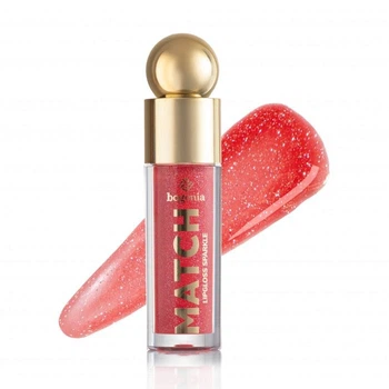 Блиск для губ Bogenia Match Lipgloss Sparkle 008 4.6 мл для догляду та сяйва губ, зволоження і дзеркальний блиск
