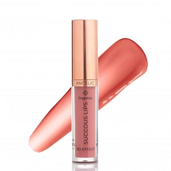 Блиск для губ Bogenia Angelic Succous Lips 3D Effect 004 Elegy 5.2 мл для об’єму та догляду за губами, ефект пухких губ і сяючий дзеркальний блиск