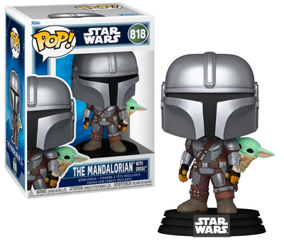 Фигурка Funko Pop Фанко Поп Мандалорец и Грогу Mandalorian with Grogu 10 см FP SW M 818