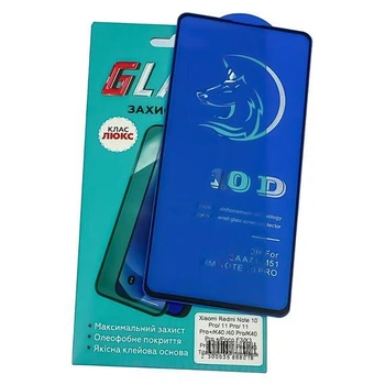 Защитное стекло Xiaomi Redmi Note 10 Pro/11 Pro/Poco F3/F4/X3 Pro Чёрное 0.3 мм Full Glue Titanium