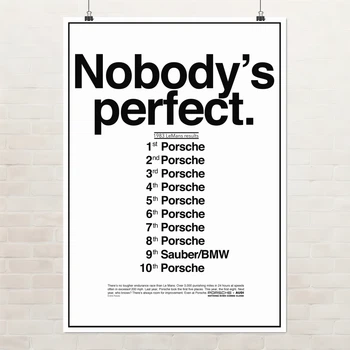 Постер Ніхто не ідеальний, Порше, Nobody's Perfect, Porsche Poster, 1983 LeMans, A3 42×30 см (id6719)
