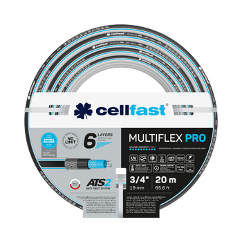 Поливальний шланг Cellfast MULTIFLEX TSV 3/4" 20м – міцний, зносостійкий, легкий та гнучкий для щоденного поливу
