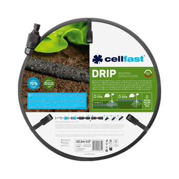 Крапельний шланг Cellfast DRIP TSV 1/2'' 22,5м – міцний, зносостійкий, легкий та гнучкий для щоденного поливу