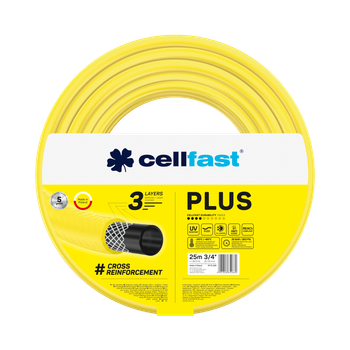 Шланг для полива Cellfast PLUS TSV 3/4''25м – прочный, износостойкий, легкий и гибкий для ежедневного полива.