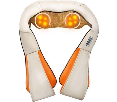 Роликовый массажер для шеи, плеч и спины Massager of Neck Kneading с прогревом и пультом, шиацу, на плечи