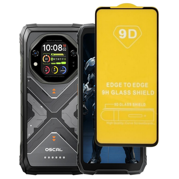 Защитное стекло TDG 9D для Oscal Tank 1 полная проклейка черный