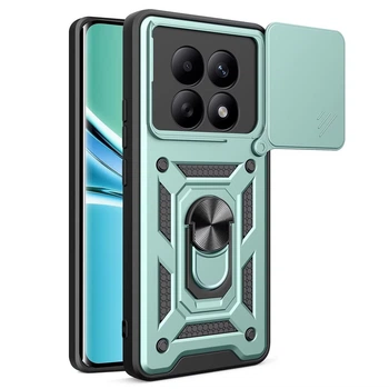 Чехол Fiji Camera Defence для Poco M8 5G бампер с защитой камеры и подставкой Green