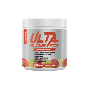 Предтренировочный комплекс Ulta Max Sporter, виноград, 420 г, предтренировочный комплекс Ulta Max Sporter