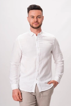 Рубашка лен K.O.R 7639 Белый (WHITE кол.1) 3XL