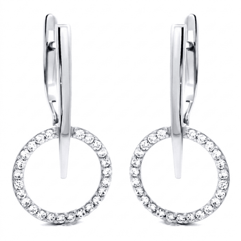 Серьги из белого золота Halo Light (з40077)