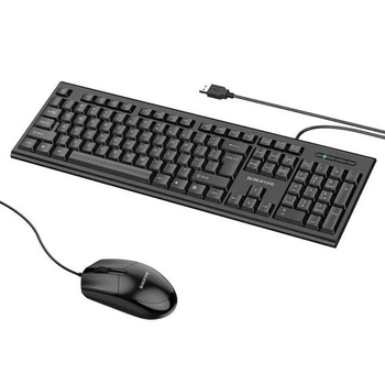 Комплект клавиатура и мышь Borofone BG6 черный USB оптический 1200 DPI полноразмерная мембранная (BG6)