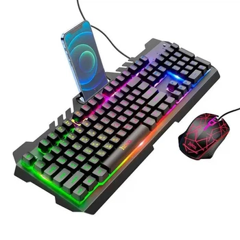 Комплект клавіатура і миша Hoco DI16 чорний RGB підсвітка
