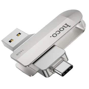 USB флеш накопитель Hoco UD10 16GB 2 в 1 USB 3.0 Type-C металлический silver (UD10)