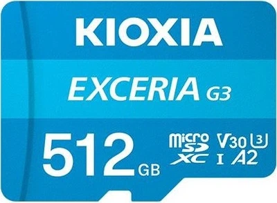 Карта памяти Kioxia EXCERIA G3 microSDXC 512GB Class 10 UHS-I U3 V30 (LMEX3L512GG2)