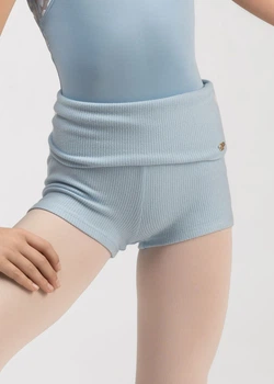 Шорти розігрівочні MILLIE JUNIOR з відворотом rayon rib knit, powder blue, 134см