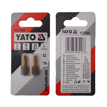 Биты YATO TORX T20 x 25 мм HEX 1/4" титановые 2 шт YT-77943