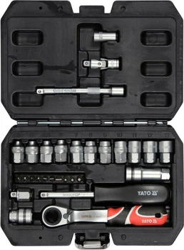 Набір наскрізних торцевих головок YATO SPLINE квадрат 1/4" M4.5-M13 YT-38650