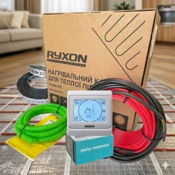 Комплект нагрівальний кабель Ryxon HC20+ програмований терморегулятор від 1,0 м2 до 1,3 м2 (200 Вт)