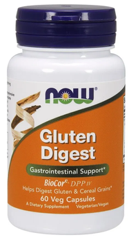 Kompleks enzymatyczny NOW Foods Gluten Digest 60 kapsułek (733739029591)
