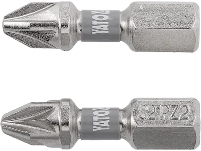Біти YATO PZ2 x 25 мм HEX 1/4" нікельовані 2 шт YT-78004