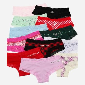 Набір трусиків бразиліана жіночих бавовняних Victoria's Secret 432658317 XL 12шт Різні кольори (1159861822)