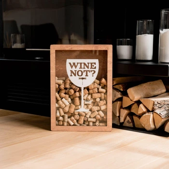 Коробка для винных пробок рaзмeр L (36x48см) цвет пекан подарок для дома Wine Not?