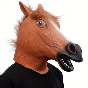Маска карнавальна Голова Коня horse head універсальна з латексу для хлопця та дівчини