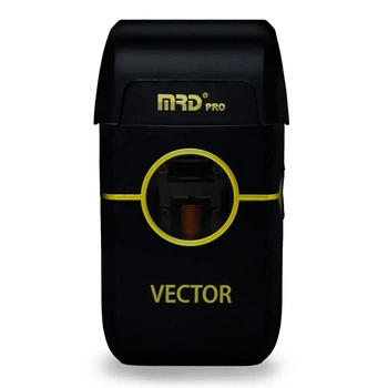 Професійний шейвер для гоління MRD PRO Vector Shaver Black ZB-999S-B з подвійною титановою сіткою Gold Titanium Foil, векторним мотором 11 500 об/хв, Li-ion акумулятором, док-станцією та USB-C зарядкою, акумуляторно-мережевий, чорний