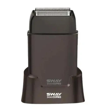 Професійний шейвер для гоління Sway Shaver Pro Black з подвійною плаваючою сіткою, вбудованим тримером, ножами з легованої сталі, роторним мотором 8000 об/хв, Li-ion акумулятором, акумуляторно-мережевий, чорний