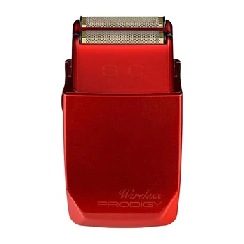 Професійний шейвер для гоління StyleCraft Wireless Prodigy Foil Shaver Metallic Red з фольгою з золотим напиленням, роторним мотором 9000 об/хв, акумуляторно-мережевий, червоний