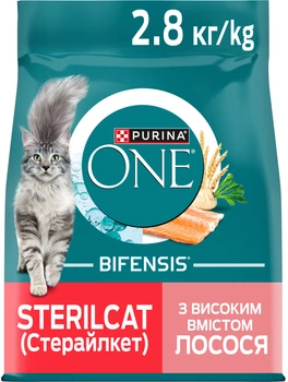 Сухой корм Purina One Sterilcat для взрослых кошек после стерилизации с лососем 2.8 кг (8445291934795)