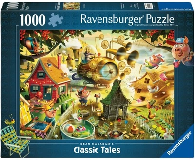 Puzzle Ravensburger Look Out Little Pigs 1000 elementów (4005555010043)