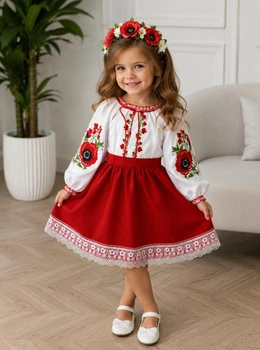 Костюм вишиванка для дівчинки Маки 104