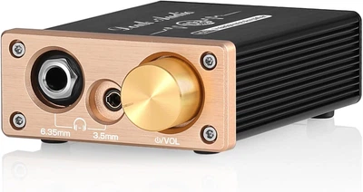 Мініатюрний HiFi підсилювач для навушників класу А Douk Audio U3 PRO вихідна потужність 1500 мВт, роз'єми 3,5 мм та 6,35 мм, живлення від мережі 5 В постійного струму Black