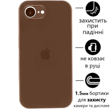 Чохол Silicone Premium case з захистом камери для iPhone 16e та iPhone 17e Full Camera Protective brown 5644