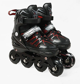 Роликовые коньки Best Roller 09-98 L колеса PU светятся (размер 39-43). Black (193052)