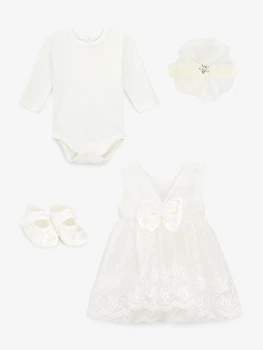 Святковий набір боді+сукня для дівчинки Mini Papi 148K 56-62 см Білий shop (2000999613548)