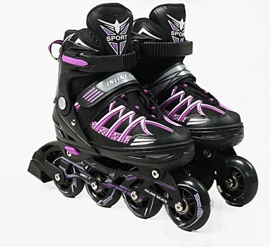 Роликовые коньки Best Roller 94-23 L колеса PU светятся (размер 39-43). Black (193051)