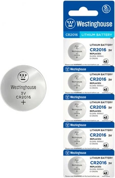Літієва батарейка Westinghouse Lithium таблетка CR2016 5шт/уп blister
