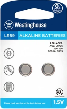 Батарейка лужна Westinghouse Alkaline таблетка LR59 2 штуки упаковка блістер 2/48