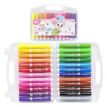 Набор фломастеров "Water color pen" 229-24(Pink) 24 цвета, в пластиковом боксе
