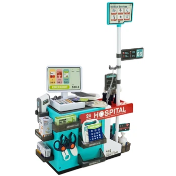Ігровий набір Mini medical counter Медичний прилавок з касовим апаратом із світло-звуковими ефектами 49 прдм (660-95)