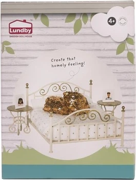 Набір аксесуарів для ляльок Lundby Латунне ліжко 602092 (7315626020923)