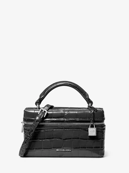 Женская сумка кроссбоди через плечо MICHAEL MICHAEL KORS Jana Extra-Small Crocodile Embossed Leather Crossbody Bag BLACK 32F5SQ1C0E (126285)
