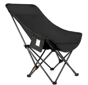 Раскладной комфортный стул MA560 Black с размером 45x93x58см Черный Удобное складное кресло для отдыха и рыбалки