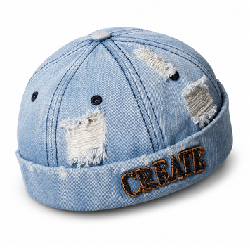 Джинсовая бескозырка Docker Cap с ремешком, унисекс, 55–60 см