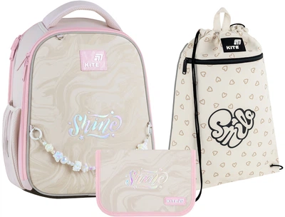 Набор Kite Dazzling рюкзак + пенал + сумка для обуви Бежевый (SET _ K26-555S-2)