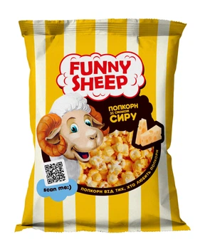 Попкорн Funny Sheep солоний з сиром 90 г